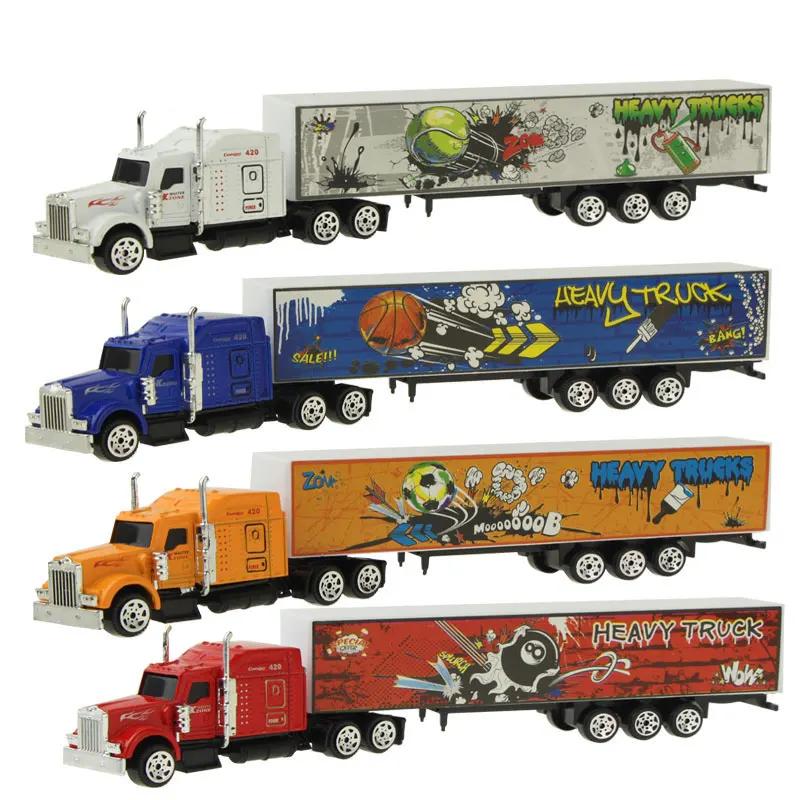 1 Stück Container Öltankwagen Schiebende Legierung LKW Modell Diecast Auto Spielzeug Mehrfarbige Fahrzeuge Spielzeug Pädagogisches Spielzeug für Kinder Geschenk