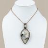 Rainbow Moonstone Gemstone Copper Wire Wrap Jewelry Pendant 3.54"