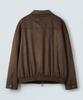 Piari Leather Blend Suede Blouson Jacket (Dark Brown)