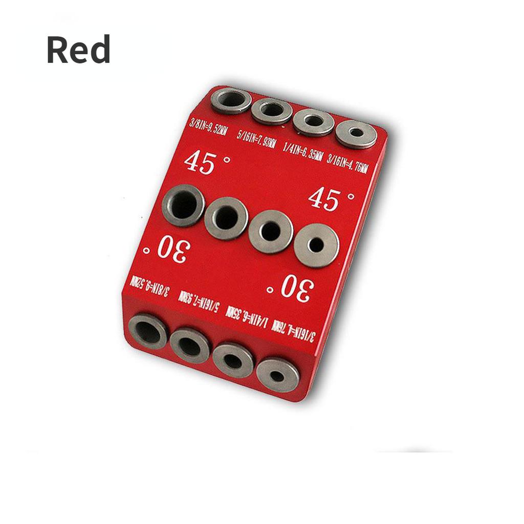 

30 °/45 °/90 ° Многоугловой позиционер для сверления Алюминиевый сплав Деревянная доска Сверлильный станок Бытовой DIY Деревообрабатывающий инструмент Red