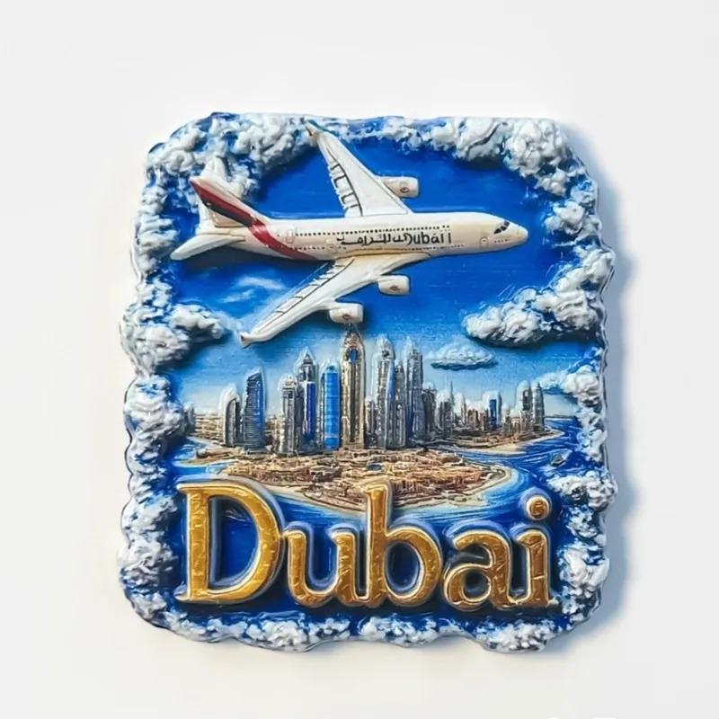 Dubai Refrigerator Stickers Burj Al Arab Travel Souvenirs Burj Khalifa Tower Jumeirah Mosque Fridge Magnets Gifts Home Decor