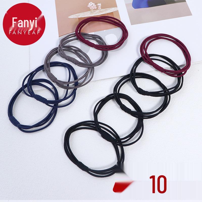 Women's A1V40 Hair Tie Set: Simple One-Piece Ponytail Rope with Free Shipping