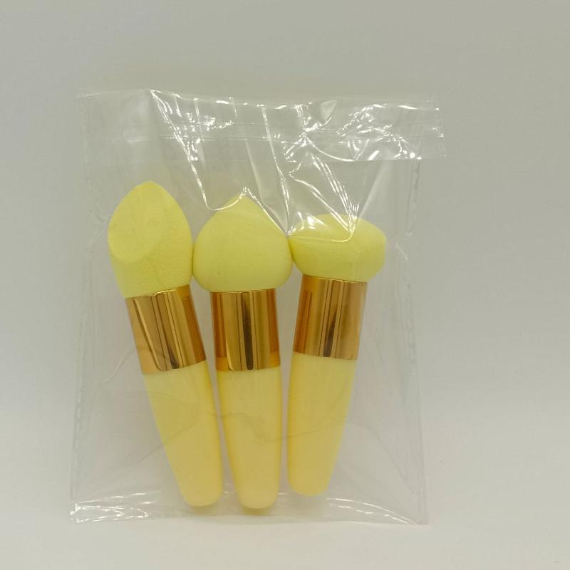 Спонж для макияжа Спонж для красоты для растушевки тональной основы Спонж для макияжа Клиновидные спонжи для тональной основы с ручкой Косметический блендер