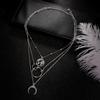 BLINGBAY Women's Pendant Necklace Fashion Moon Necklace Female Personality Bohemian Style Multi-Layer Necklace Girls Party Christmas Jewelry Gift