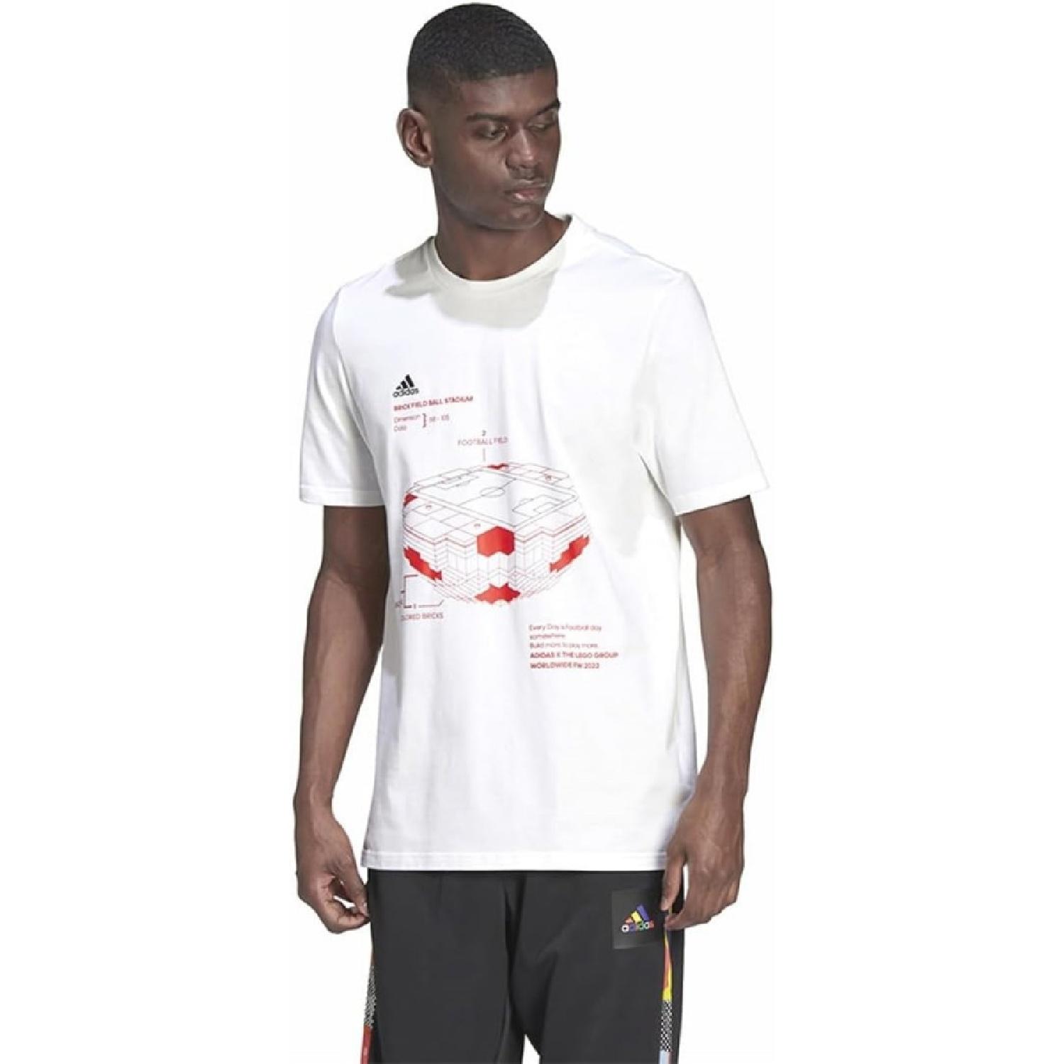 

Мужская футболка adidas X Lego с коротким рукавом и графическим принтом, белая. S белый