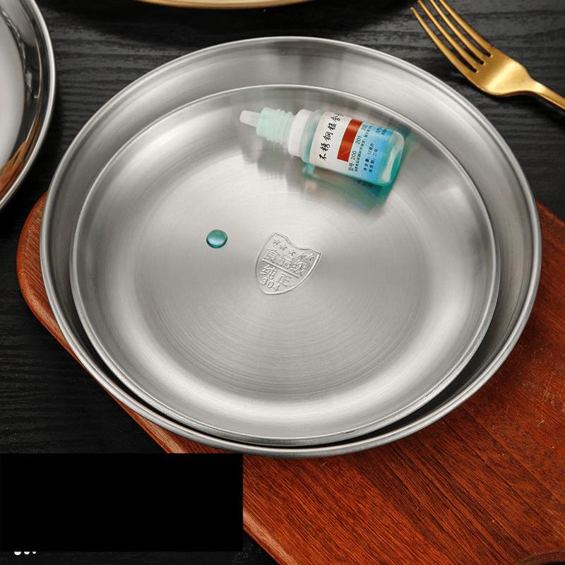 ZISIZ 304 Stainless Steel Round Korean BBQ Grill Pan