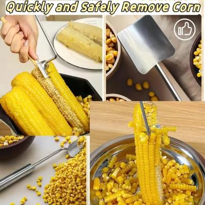 Corn Shovel Stainless Steel Planing and Peeling Corn Convenient Tool Threshing Separation Corn Planing Household Kitchen Peeler