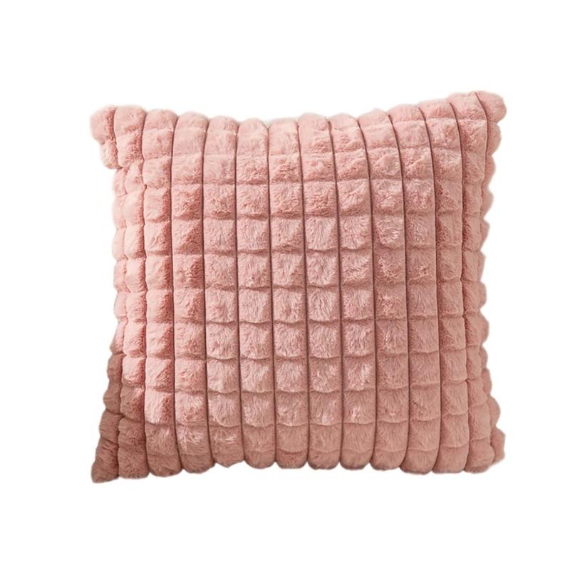 Новогодняя наволочка Мягкая плюшевая накидка на декоративную подушку, Мягкий удобный чехол для подушки для украшения дома