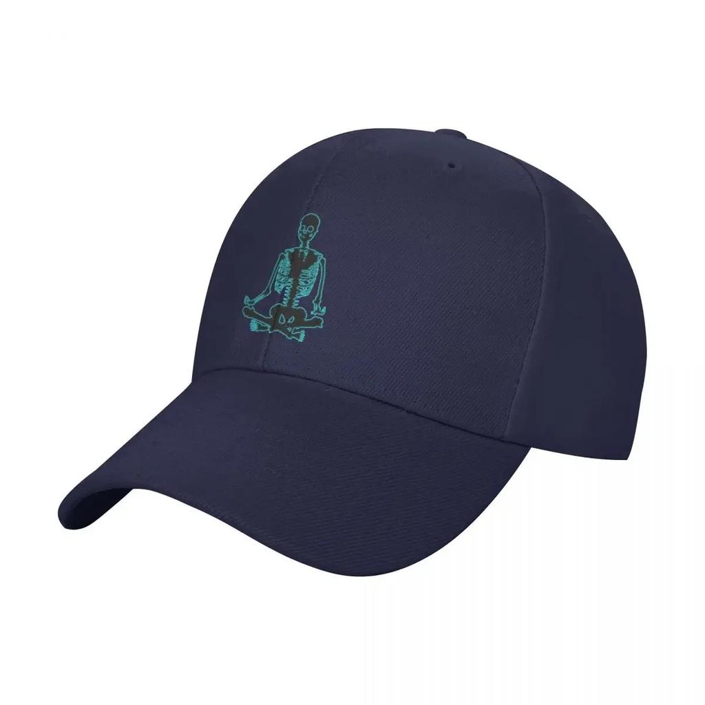 Skeleton Meditating Blue Glow Baseball Cap Birthday Sun  Hat Unisex Luxury For Girls Unisexs