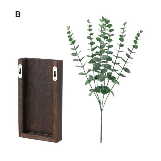 Wooden Wall Planter Rustic Farmhouse Living Room Bedroom Office Wooden Wall Mount Greenery Plants Dried Flowers Pot Vase Decoration