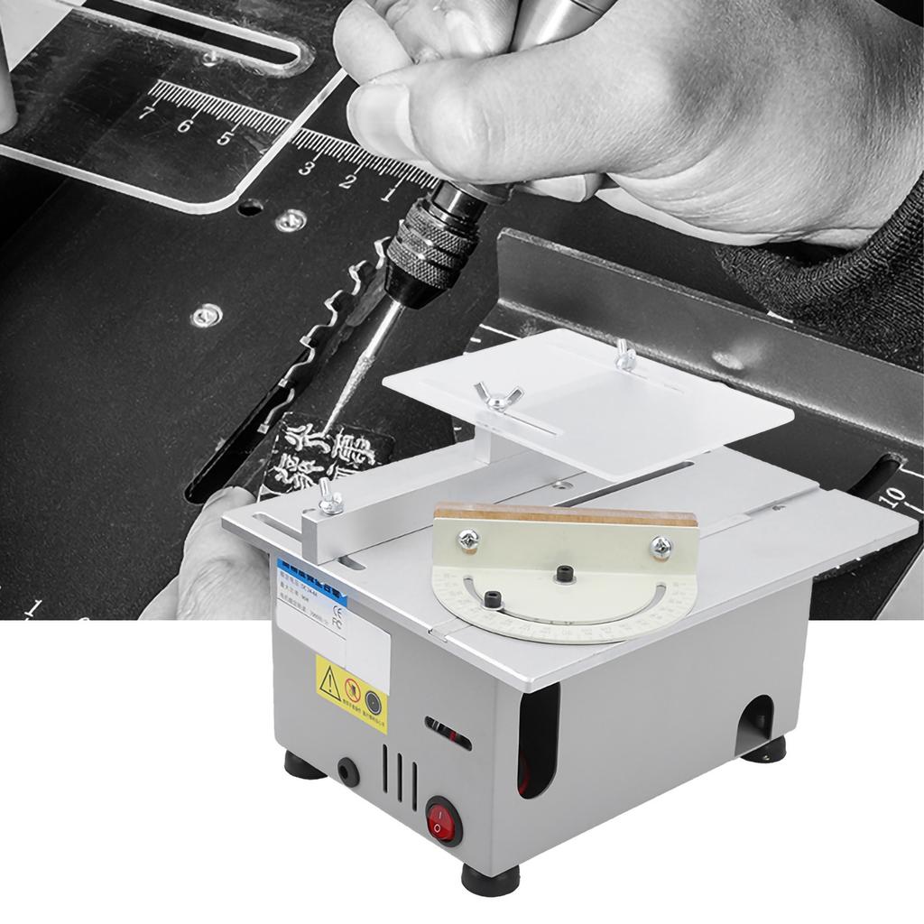 Mini Table Saw Silver MultiFunction Woodworking DIY Model Cutting Tool 96W