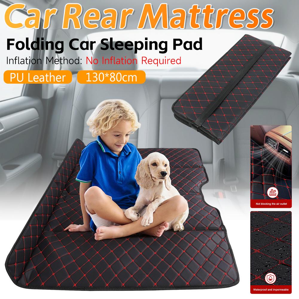 Car Camping Mattress PULeather Back Seat Foldable Storage Convenient Sturdy Accessories For Traveling Beach Fishing Sleep In Car