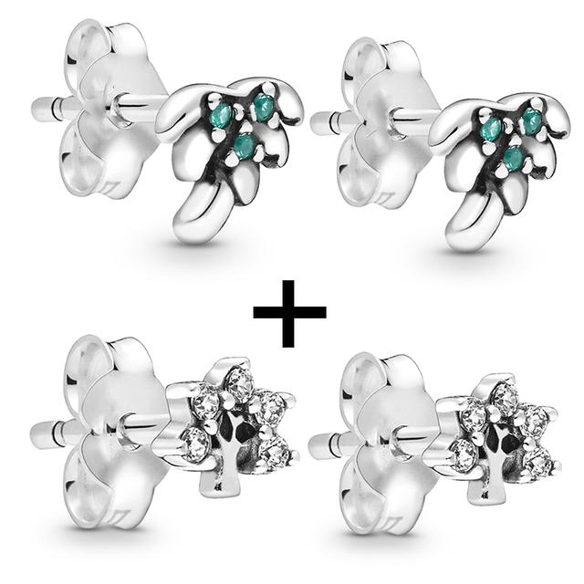 2 Paare/los Silber Überzogene Kristall Stern & Mond Blume Stud Ohrringe Für Frauen Frau Kubikzircon Weiblichen Ohrringe Bijoux Hochzeit geschenk