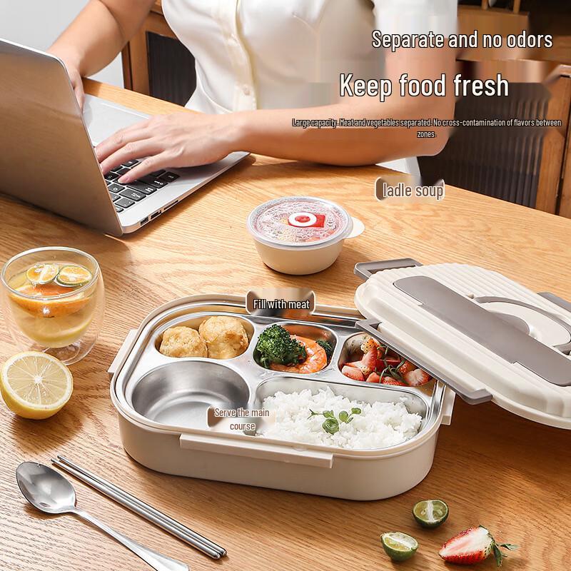 Dejier Thickened 304 Stainless Steel Divided Lunch Box