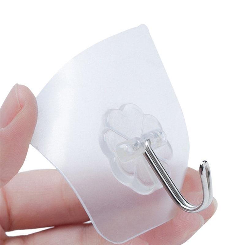 6Pcs Strong Transparent Suction Cup Sucker Rustproof Towel Hooks Wall Hooks Hanger For Kitchen Bathroom
