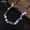 New Colored Round Polka Dot Alloy Necklace, Bohemian Fashion High Sense Ladies Versatile Necklace