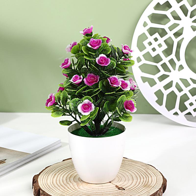 Hibiscus Flower Simulation 25pcs Round Small Potted Plants For Coffee Table Decoration And Photography