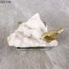 Golden Bird Artwork Ornaments Desk Decoration Transparent Crystal Base Gold-plated Bird Sculpture Crafts Room Aesthetics Decor