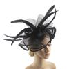 Cappello Fascinator Elegante Monocolore con Fermaglio per Capelli Piuma Decorativa Fiocco Decorazione in Rete Cappello Pillbox Accessori per Capelli