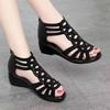 Soft Leather Roman Sandals Women Summer Soft Sole Outwear Women's Wedge Shoes Casual Designer Shoe Ladies