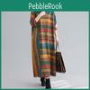 Autumn Winter Long Sleeve Dimanaf Dress Oversize Turtleneck Striped Cotton Thick Vintage Lady Loose Maxi Dress Women Clothing