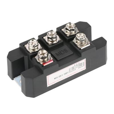 100A 1600V MDS100A 3-Phase Diode Bridge Rectifier - Copper Metal Case 3.1x1.6x1.2 Inch for Reliable Power Control