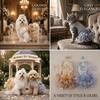Vestito per Cane con Dettagli di Paillettes Tono Oro Gonna per Cucciolo Accattivante Abbigliamento per Animali Estivo all'Aperto