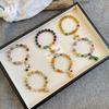 Handmade Natural Stone Crystal Bracelet Women Boho Chic Elastic Beaded Wristband Elegant Minimalist Jewelry Gift