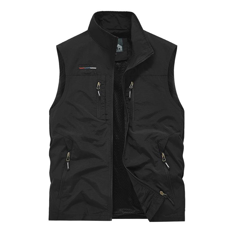 Vest Outdoor Leisure Stand-up Collar Tooling Vest Fishing Photography Multi-pocket Waistcoat M чёрный