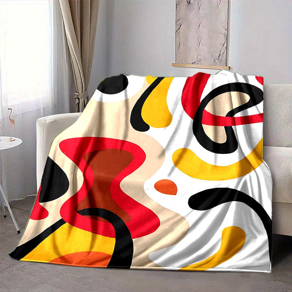 1pc Abstract Art Print Blanket Warm,Perfect for Camping And Travel, Making It a Great Gift for Any Season yy250904176
