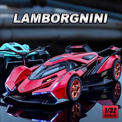 Lamborghini Vision GT Concept Supercar Simulation Diecast & Toy Vehicles Sounds & Light Pull Back Car 1:32 Alloy Model Gifts For Children