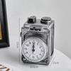 Retro Alarm Clock Antique Ornament Gifts Crafts Bedside Desk for Mantelpiece