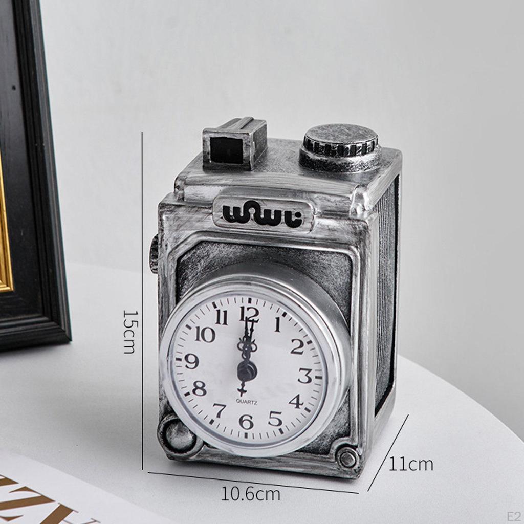 Retro Alarm Clock Antique Ornament Gifts Crafts Bedside Desk for Mantelpiece