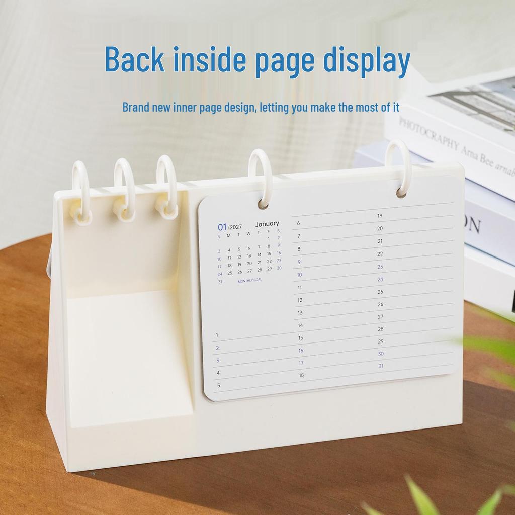 2027 Multi-functional Acrylic Desk Calendar with Custom Logo | High-Aesthetic Simple Style Desktop Ornament