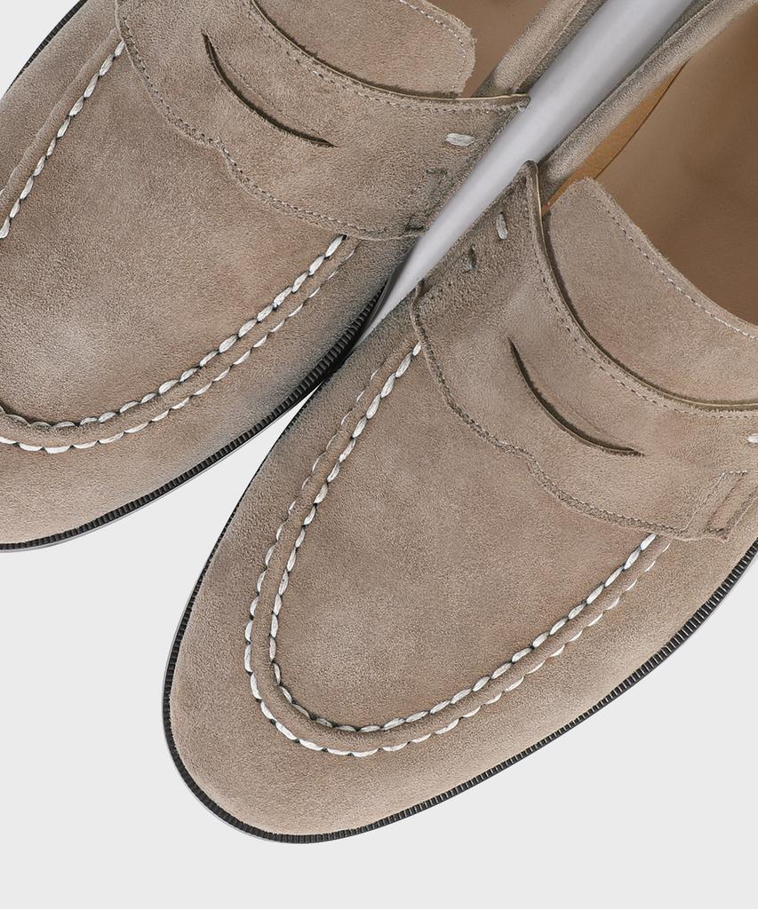 Firenze Atelier Standard U-Tip Suede Penny Loafers 4050-Qs [Ash Beige]