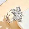 Stainless Steel Open Finger Ring with 18K Gold Flower Design
