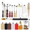 30pcs Leather Tool Kit Leather Working Tools Basic Leather Sewing Repair Kit Hand Sewing Needles Awl for Leather Shoes