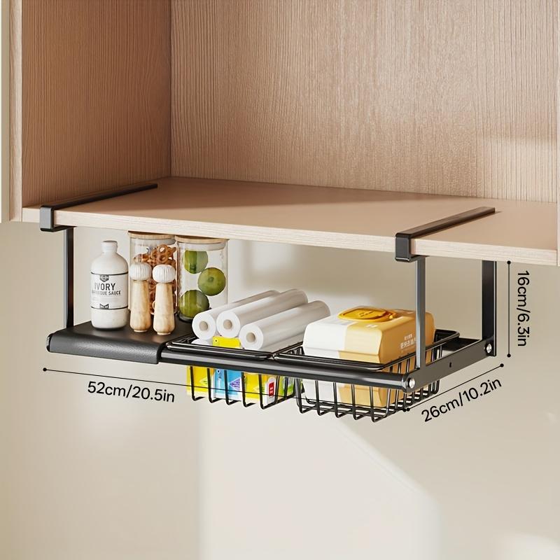 

3pcs Kitchen Wall-Mounted Seasoning Shelf, Multi-Layer Spice Rack Organizer with Hooks for Oil Jars and Condiment Bottles 1 board 2 baskets чорний