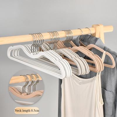 10 ks Vylepšená ramínka s krátkým krkem, Ultratenké prostorově úsporné latexové ramínko na oblečení pro skladování, Nezanechávající stopy, Hladké na dotek, Sušáky