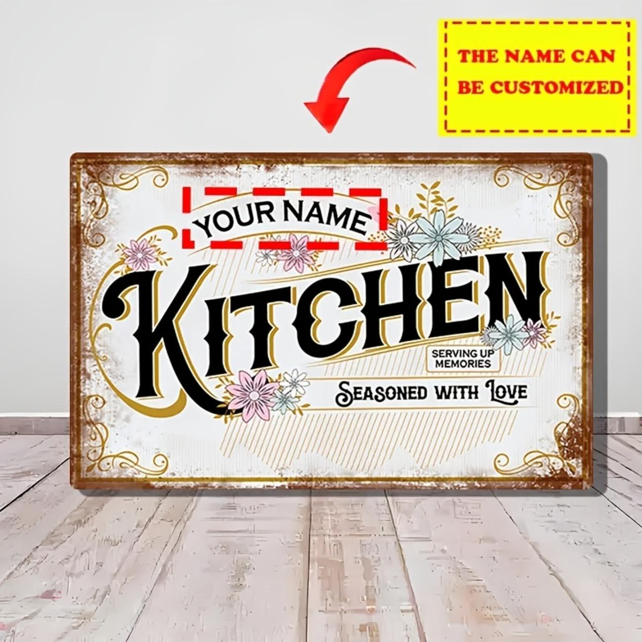 Custom Metal Tin Sign Floral Retro Kitchen Wall Art 30x20cm Home Decor белый