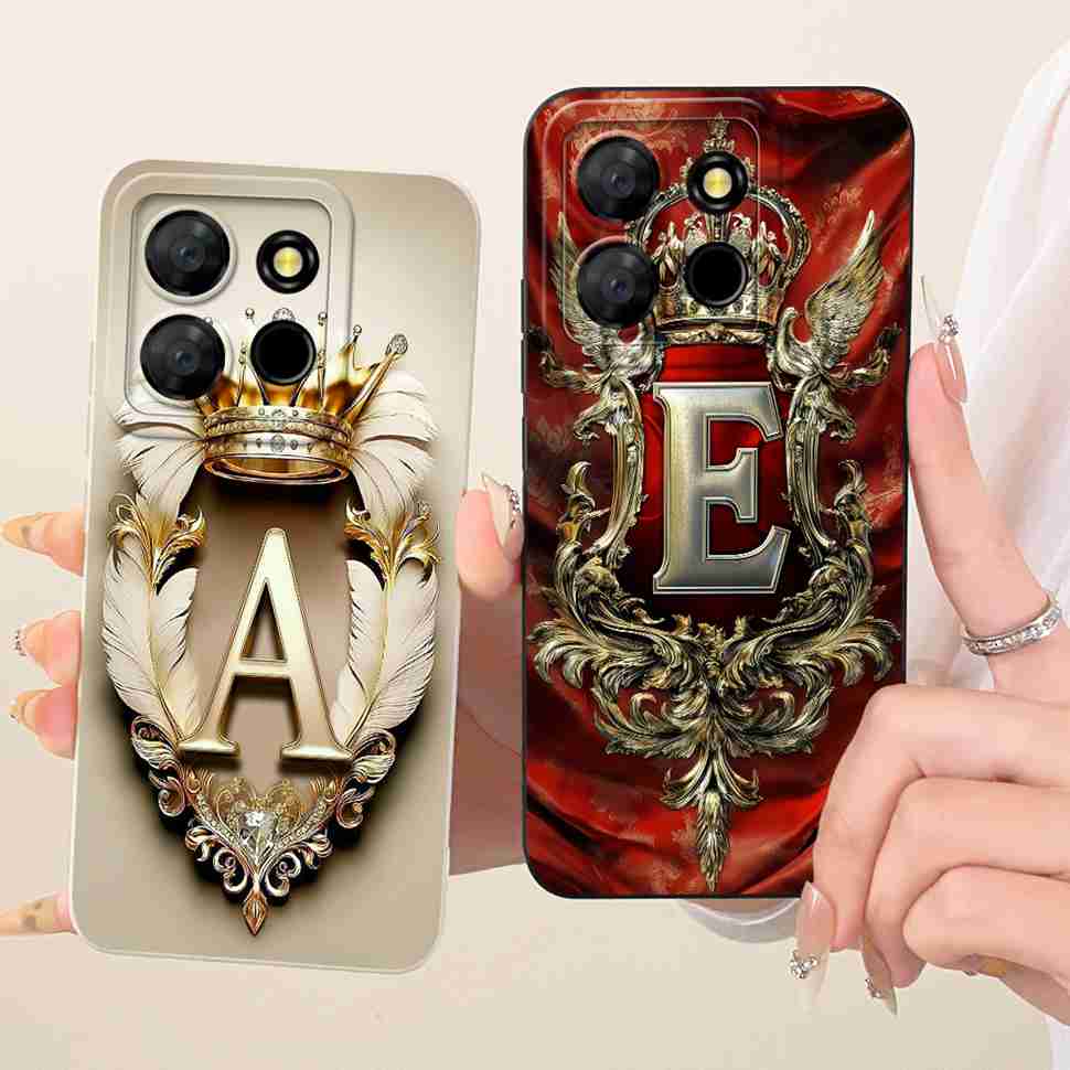 For Infinix Smart 7 X6517 Case Silicone Soft Cute Crown Letter Phone Casing For Infinix Smart7 Smart 7 Plus Case Back Cover