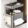 Drill-Free Bathroom Tissue Box with 3-Tier Storage Rack
