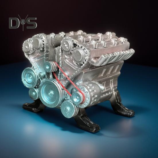 V8 Car Engine Model Realistic Resin 8-Cylinder Auto Engine Decoration Home Office Desktop Ornament Kids Science Learning Educational Toy
