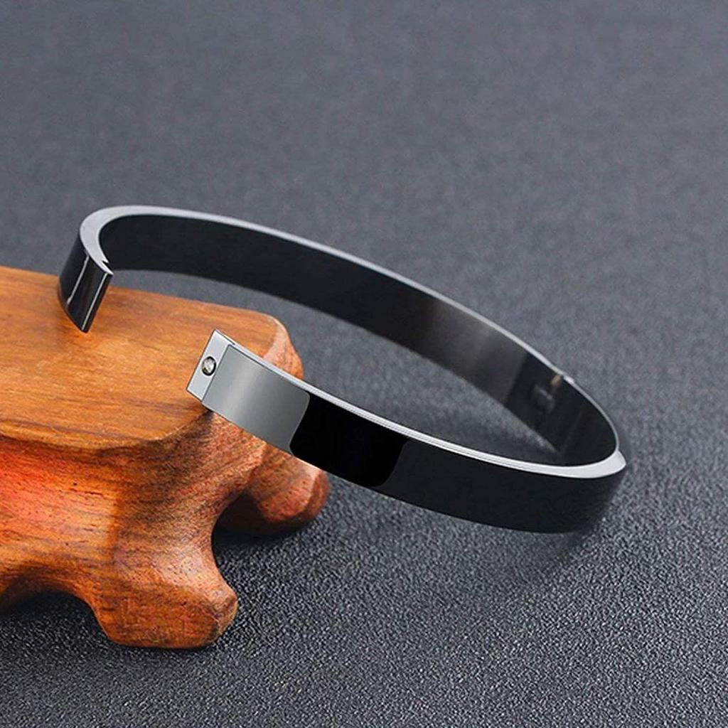 Okos Solid Svart og Rodiumbelagt Rustfritt Stål Smykkesett for Gutter og Menn