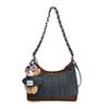 Nischen-Design Retro Denim Achsel-Bucket-Bag Damen neue Kontrastfarben Schulter Messenger Bag Tide