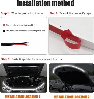 LED Daytime Running Light Meteor Led Car Hood Light Strip Engine Hood Guide Decorative Ambient Lamp Universal Engine Guide Light