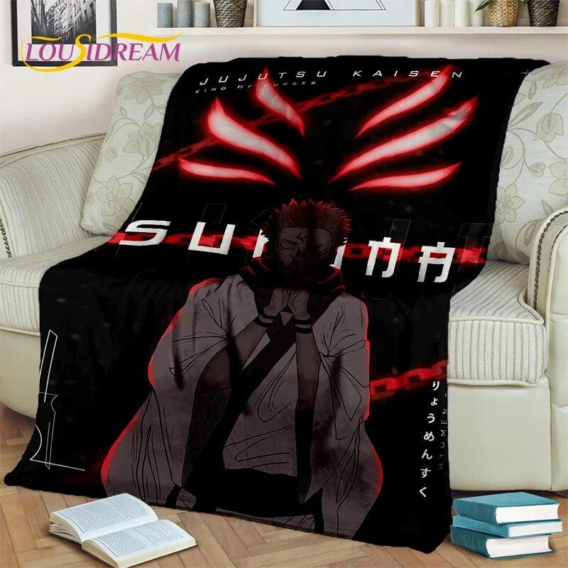 Anime Jujutsu Kaisen Itadori Yuji 3D Blanket,Soft Throw Blanket for Home Bedroom Bed Sofa Picnic Travel Office Cover Blanket Kid