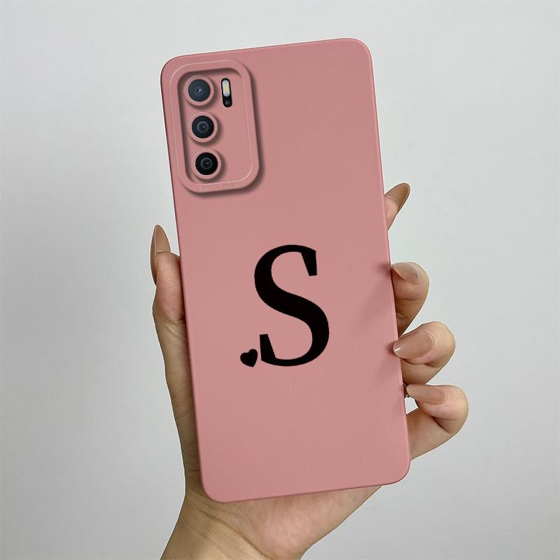 Phone Case For OPPO A54s Case oppo A16 A16S CPH2269 CPH2271 Cute Letters Square Liquid Silicone Soft Shockproof Back Cover Funda