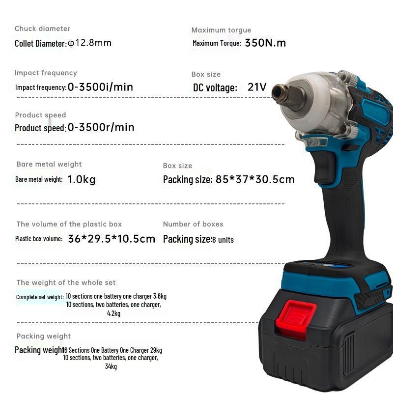 MT Model High Torque Electric Impact Wrench - Multifunctional, Rechargeable for Auto Repair & Woodworking