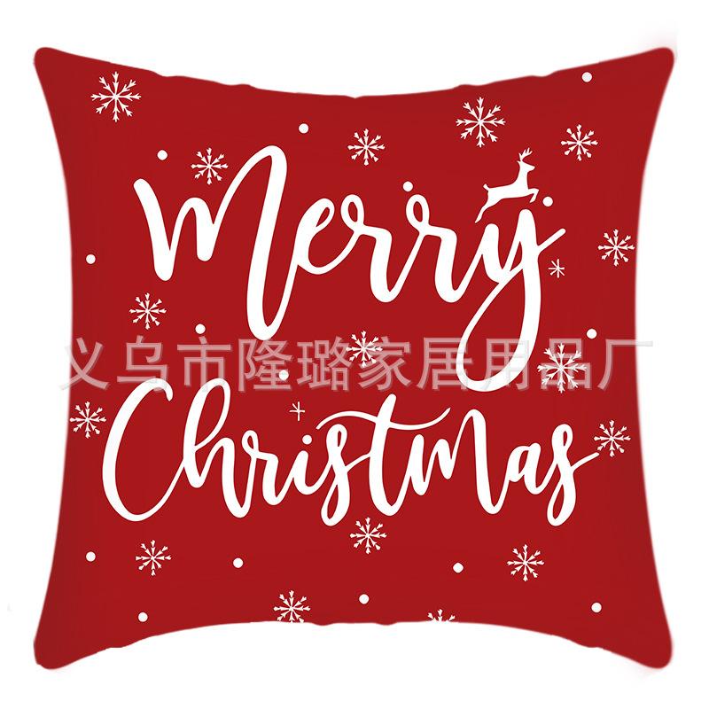 New Christmas Linen Pillow Cover Gingerbread Man Print Car Cushion Seat Pillow